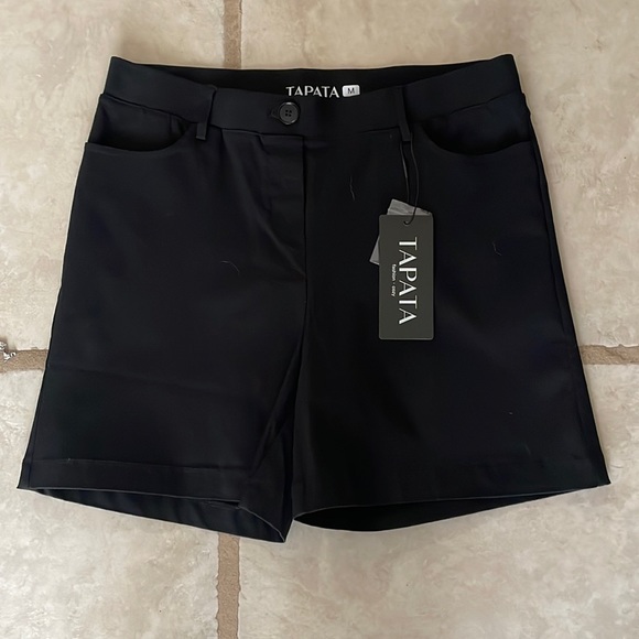 Black Slip On Shorts by Tapata - Picture 1 of 4